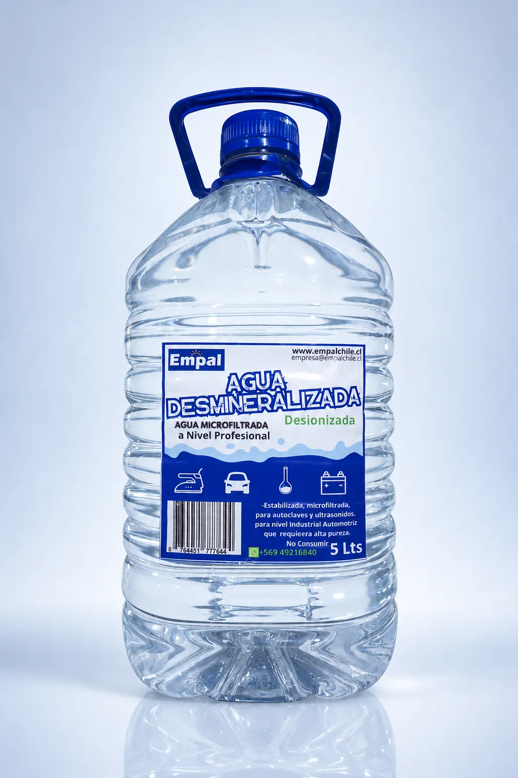 Agua desmineralizada 5 litros